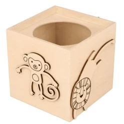 Pot à crayon en bois animaux de la savane