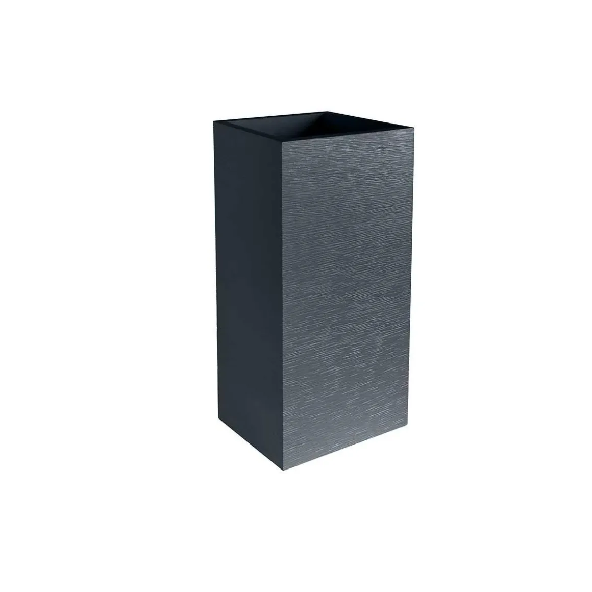 Pot de fleurs carré Haut Graphit - 39,5 x 39,5 x 80 cm - 31 L - Gris anthracite - Eda