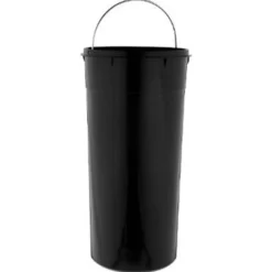 Poubelle en Métal & Bambou Natureo 30L Noir