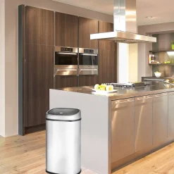 Poubelle One Touch Carrée 50L Chrome CITY