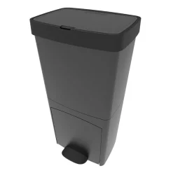 Poubelle tri sélectif PICEA Gris Plastique 70L