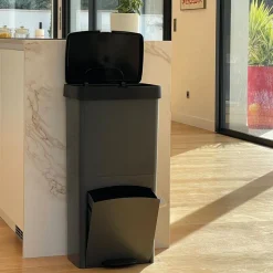 Poubelle tri sélectif PICEA Gris Plastique 70L