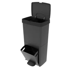 Poubelle tri sélectif PICEA Gris Plastique 70L