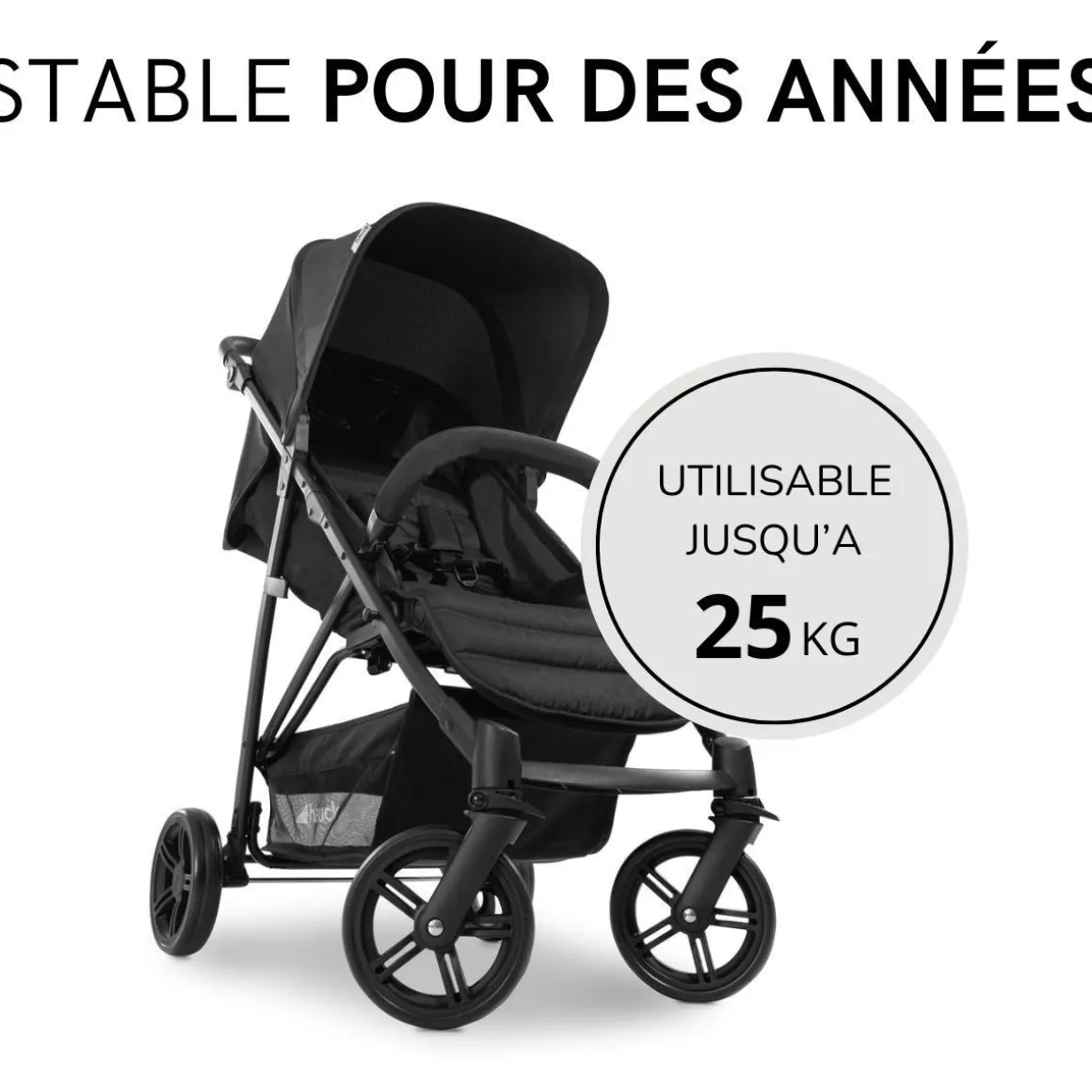 Poussette citadine Rapid 4 Noir + Sur-assise pour poussette Pushchair Seat Liner Floral Grey