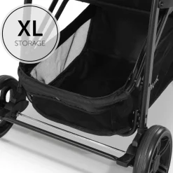 Poussette citadine Rapid 4 Noir + Sur-assise pour poussette Pushchair Seat Liner Floral Grey