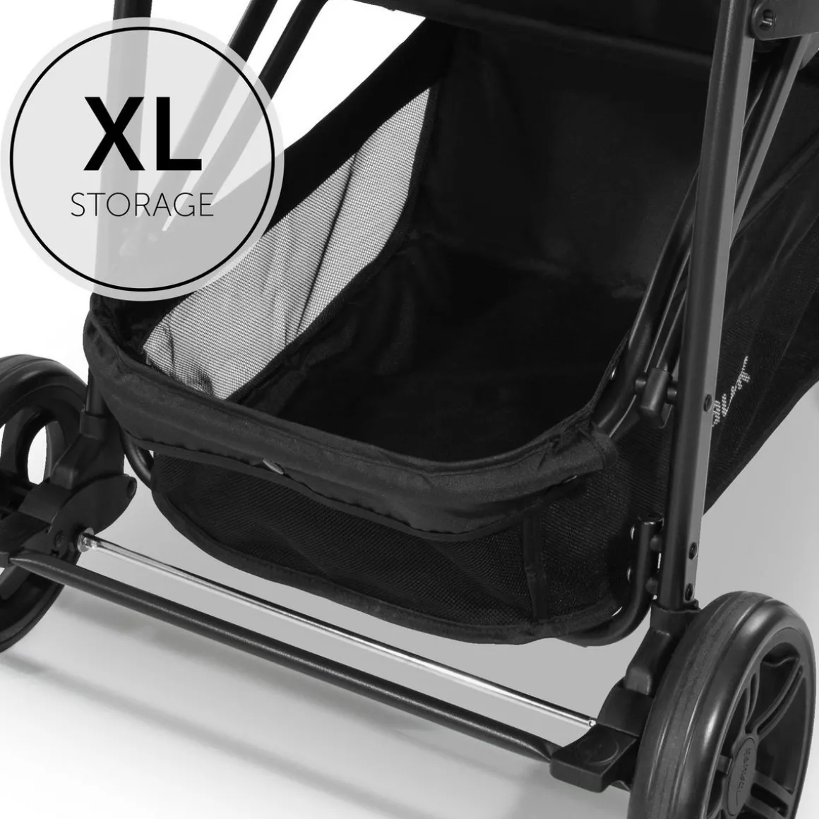 Poussette citadine Rapid 4 Noir + Sur-assise pour poussette Pushchair Seat Liner Floral Grey