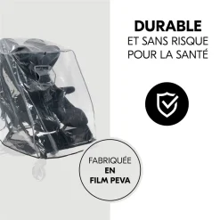 Poussette double Uptown Duo Noir + Habillage pluie pour poussette Pushchair Raincover Duo