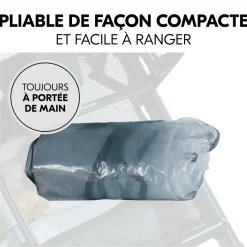 Poussette double Uptown Duo Noir + Habillage pluie pour poussette Pushchair Raincover Duo