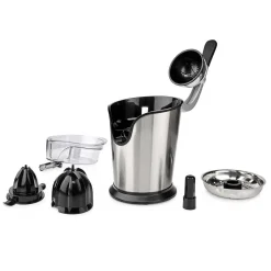 Presse-agrumes 100W Inox Silencieux Levier Bec Anti goutte 2 cones Haute Qualité NEDIS
