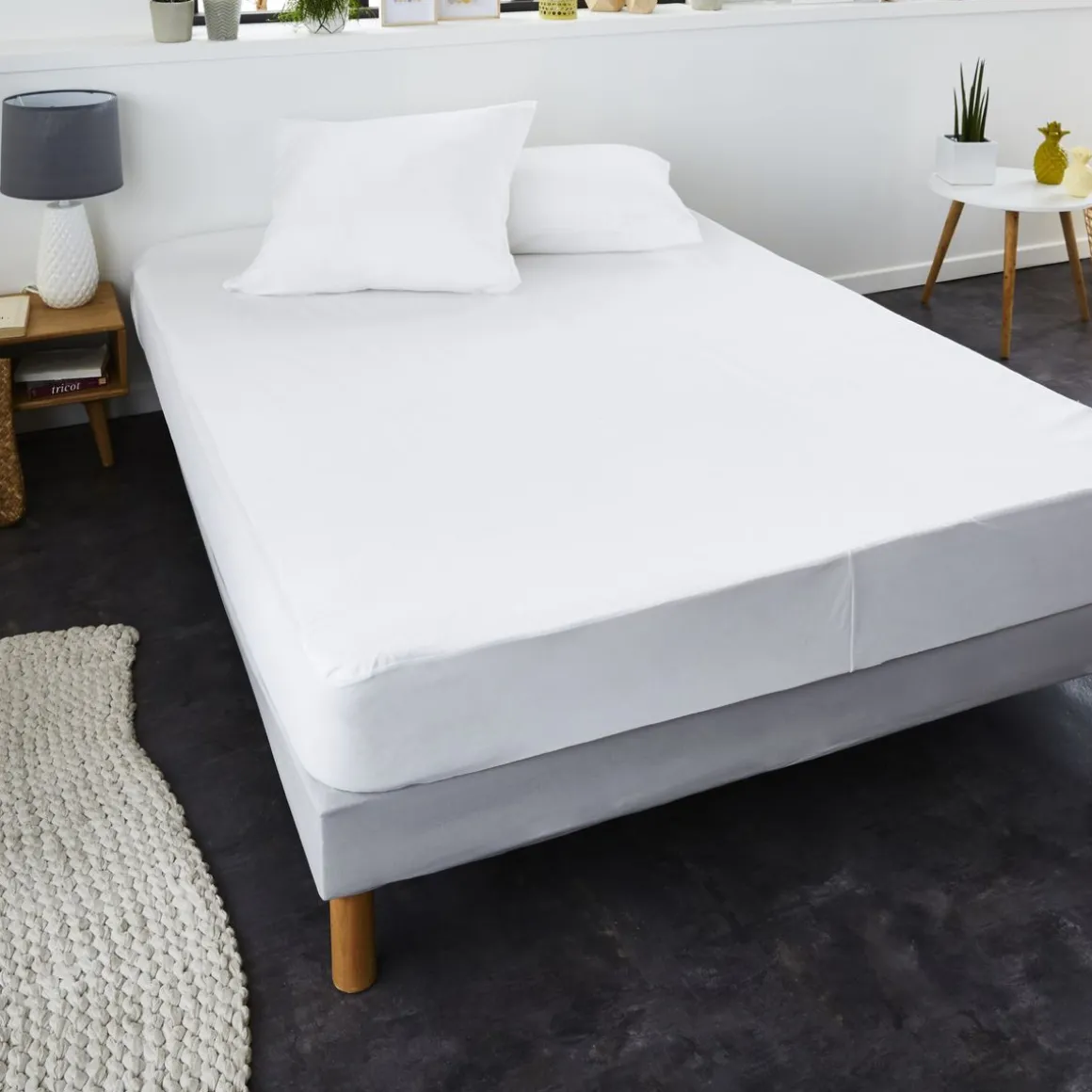 Protège matelas coton absorbant lavable à 90°c - Forme drap housse QUALITE PLUS