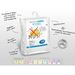 Protège matelas coton imperméable anti acariens QUALITE PLUS