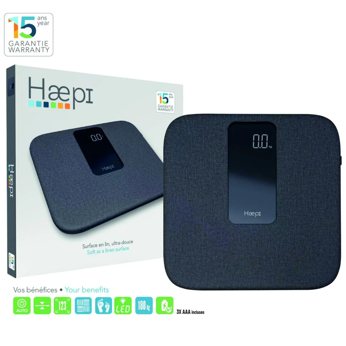 Pèse personne électronique HI-EMMA-BK - Anthracite