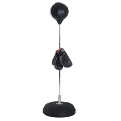 Punching ball sur pied réglable en hauteur 126-144 cm avec gants, pompe et base de lestage noir