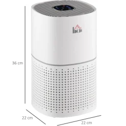 Purificateur d'air 50 W 4 vitesses mode silencieux - filtre HEPA, charbon actif - jusqu'à 24 m² - débit d'air pur 225 m³/h - timer - ABS blanc gris