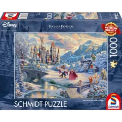 Puzzle 1000 pièces Disney : La Belle et la Bête en hiver