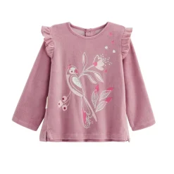 Pyjama bébé 2 pièces en velours rose Louisa