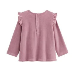 Pyjama bébé 2 pièces en velours rose Louisa