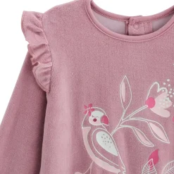 Pyjama bébé 2 pièces en velours rose Louisa