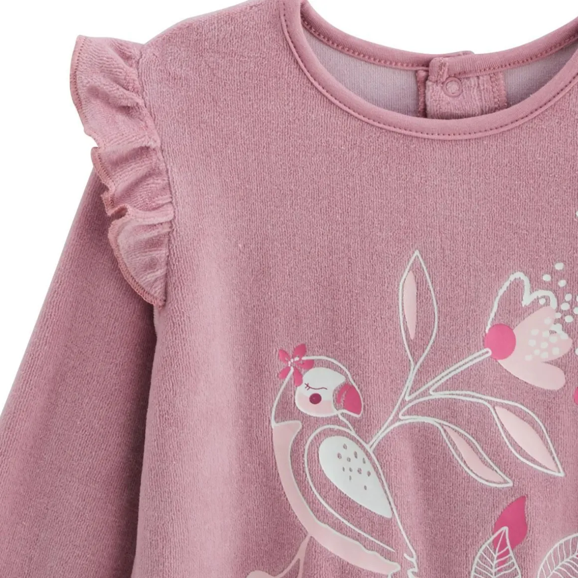 Pyjama bébé 2 pièces en velours rose Louisa