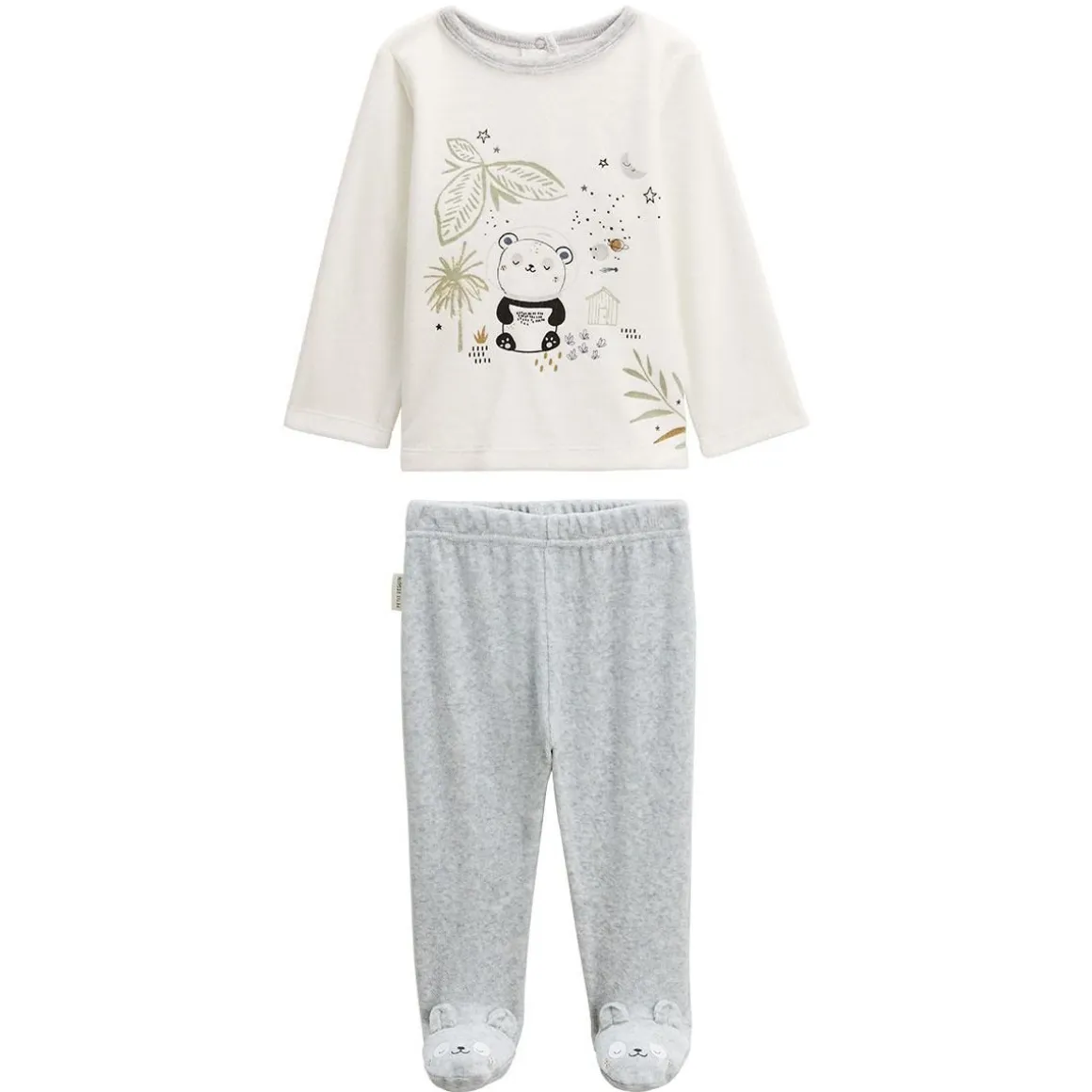 Pyjama bébé 2 pièces en velours Tropic Moon