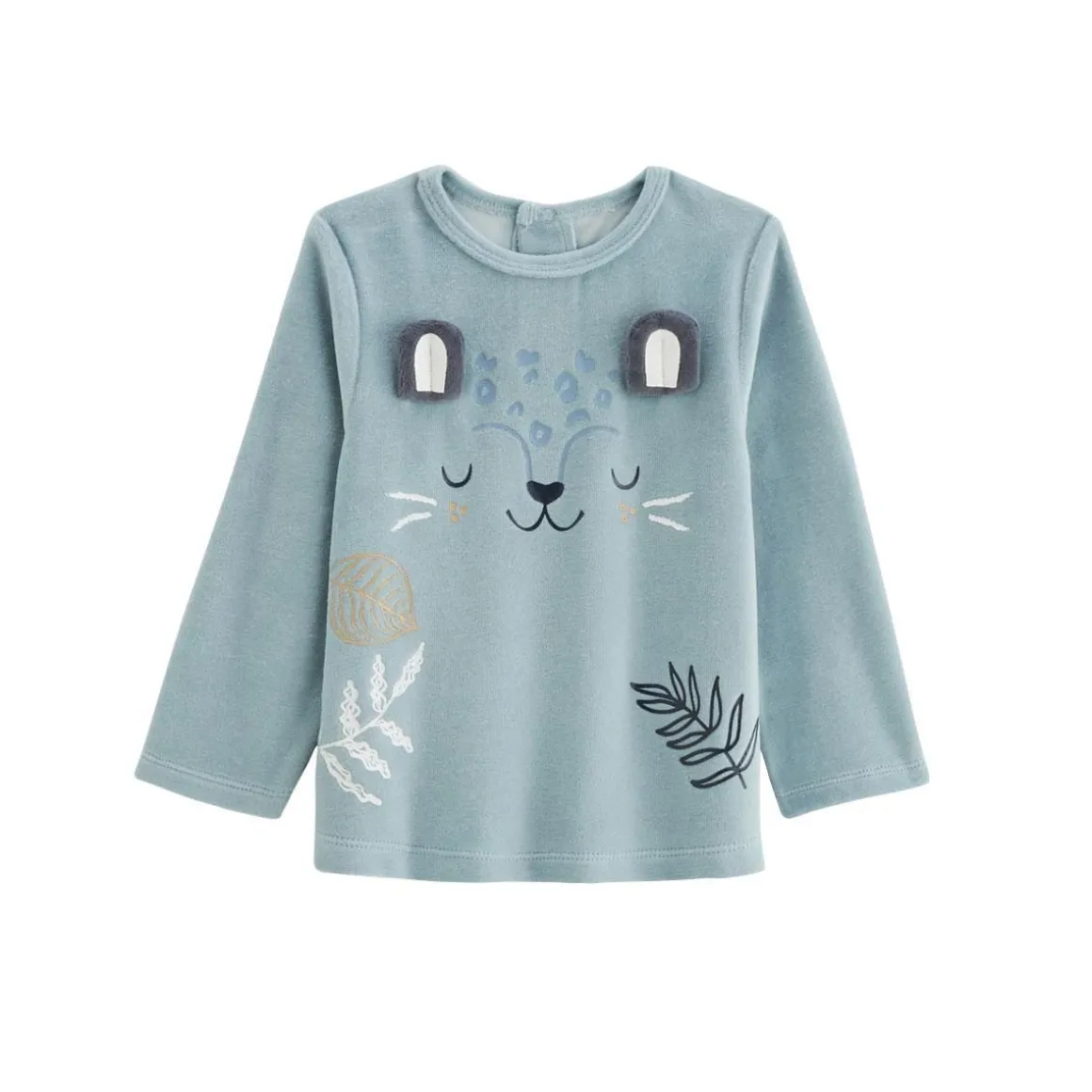 Pyjama bébé 2 pièces en velours Félintrépide