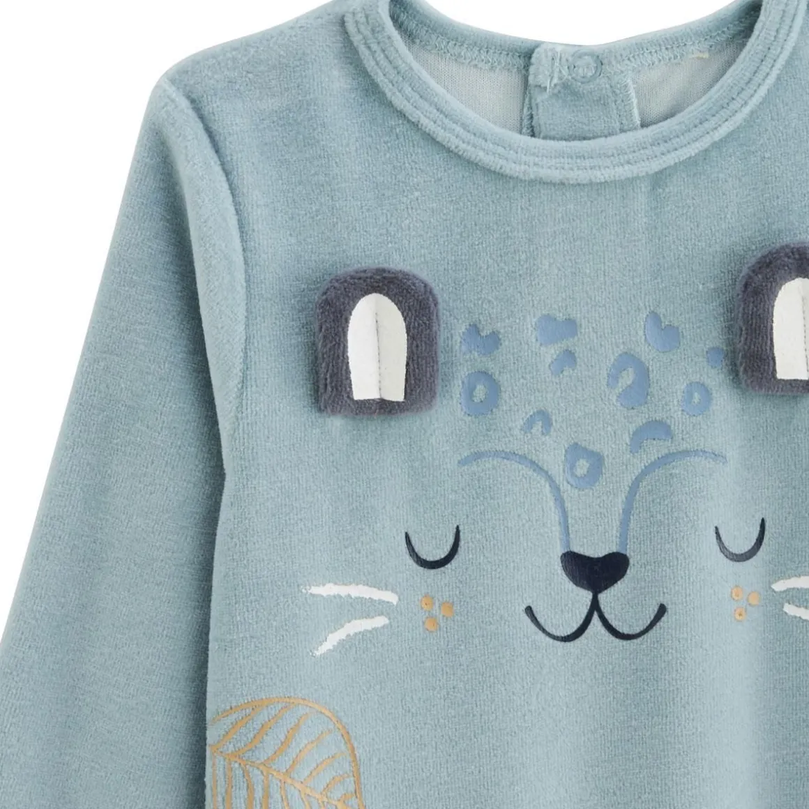 Pyjama bébé 2 pièces en velours Félintrépide