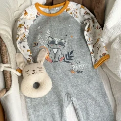 Pyjama bébé en velours Petit Loup