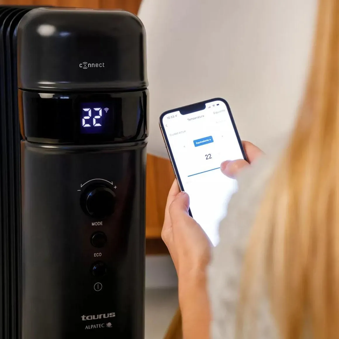 Radiateur à bain d'huile connecté 2000w noir - agadir connect 2000