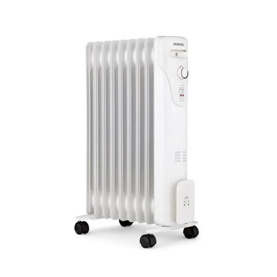 Radiateur bain d'huile électrique - 2000 Watts - OCEANIC - 3 puissances - 9 éléments - Mobile - Blanc