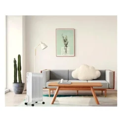 Radiateur bain d'huile électrique - 2000 Watts - OCEANIC - 3 puissances - 9 éléments - Mobile - Blanc