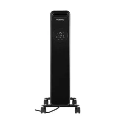 Radiateur electrique bain dhuile 2000W OCEANIC - 3 puissances - Thermostat electronique - Telecommande - Mobile - Noir