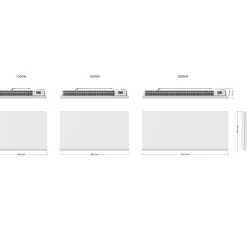 Radiateur électrique à inertie céramique POAS Blanc Céramique 1000W