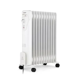 Radiateur électrique bain d'huile 2500W OCEANIC - 3 puissances - 11 éléments - Blanc - Mobile