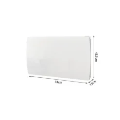 Radiateur électrique fixe a inertie seche céramique 1500W OCEANIC Rubis - Façade verre - Blanc - NF