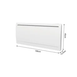 Radiateur électrique fixe a inertie seche céramique 2000W OCEANIC Rubis - Design galbé - Blanc - NF