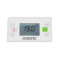 Radiateur électrique fixe a inertie seche céramique 2000W OCEANIC Rubis - Design galbé - Blanc - NF