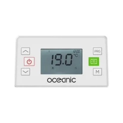 Radiateur électrique fixe a inertie seche céramique 1500W OCEANIC Rubis - Design galbé - Blanc - NF