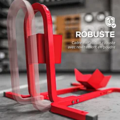 Rail de support universel pour moto - support béquille moto - bloque roue 17 à 21 pouces métal époxy