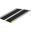 Rampe de fauteuil roulant rampe de chargement rampe d'accès antidérapante pliable avec bordures de sécurité max. 270 Kg dim. 93L x 76l x 5H cm alu. noir