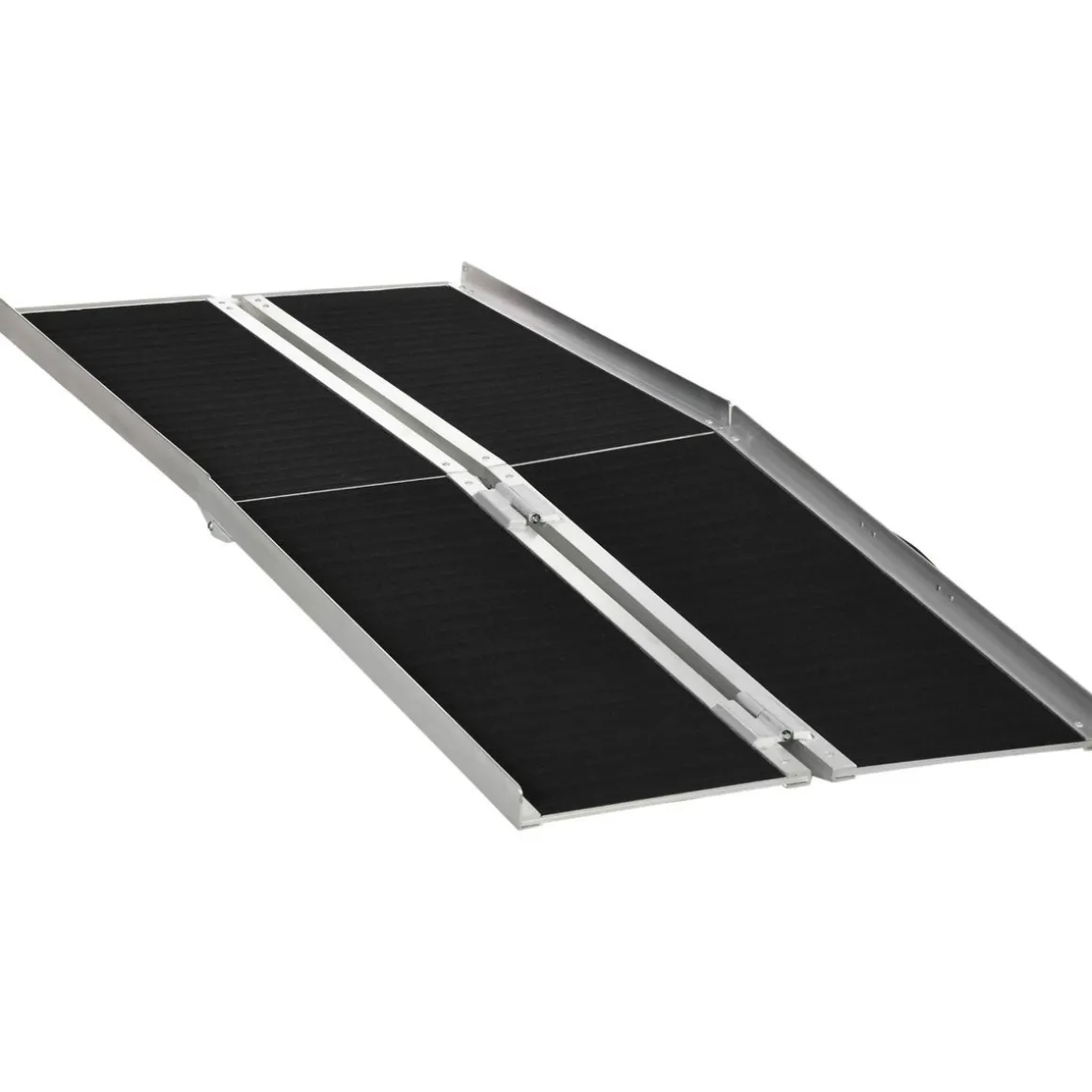 Rampe de fauteuil roulant rampe de chargement rampe d'accès antidérapante pliable avec bordures de sécurité max. 270 Kg dim. 183L x 73,5l cm alu. noir