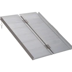 Rampe de fauteuil roulant rampe de chargement antidérapante pliable avec bordures de sécurité max. 270 Kg alu