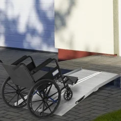 Rampe de fauteuil roulant rampe de chargement antidérapante pliable avec bordures de sécurité max. 270 Kg alu