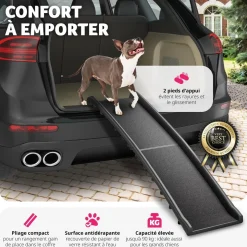 Rampe pour chien Paw Step Auto, pliable et antidérapante, jusqu'à 90kg
