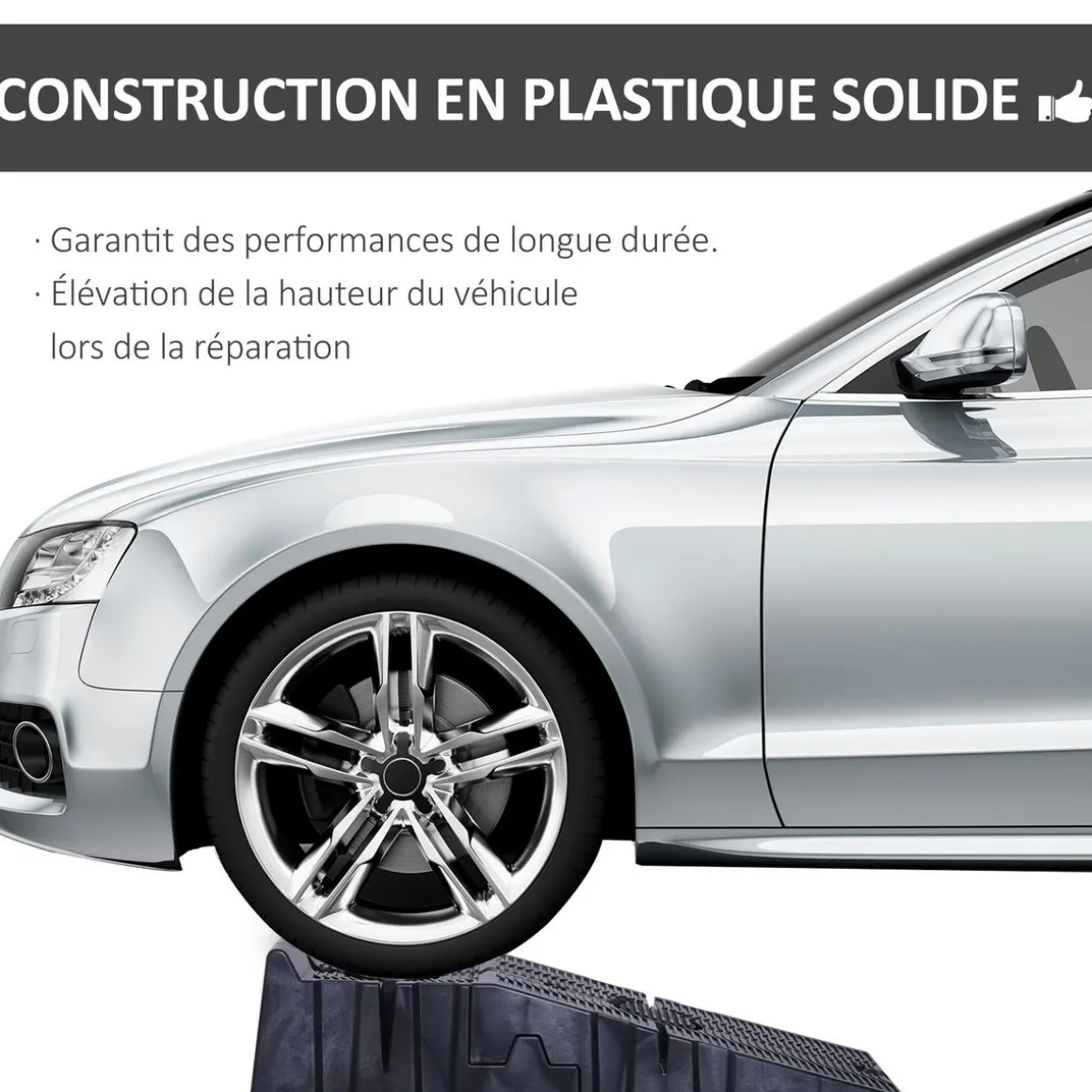 Rampes de levage pour voiture véhicule utilitaire caravane camping-car dim. 91L x 30l x 21H cm HDPE noir