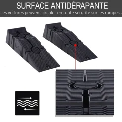 Rampes de levage pour voiture véhicule utilitaire caravane camping-car dim. 91L x 30l x 21H cm HDPE noir