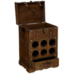 Range-Bouteilles en Bois Bar 58cm Marron