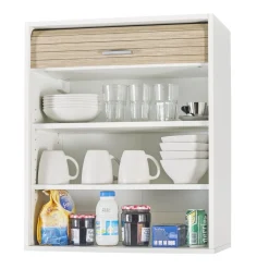 Rangement de cuisine à rideau coloris blanc L60 cm - COOKING