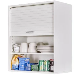 Rangement de cuisine à rideau coloris blanc L60 cm - COOKING