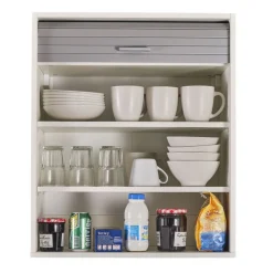 Rangement de cuisine à rideau coloris blanc L60 cm - COOKING