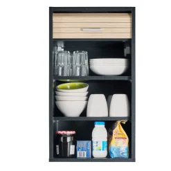 Rangement de cuisine à rideau coloris noir L40 cm - COOKING